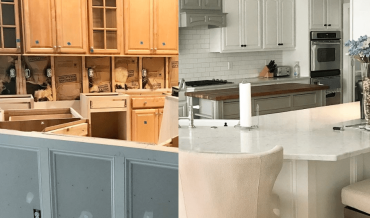 before and after white kitchen