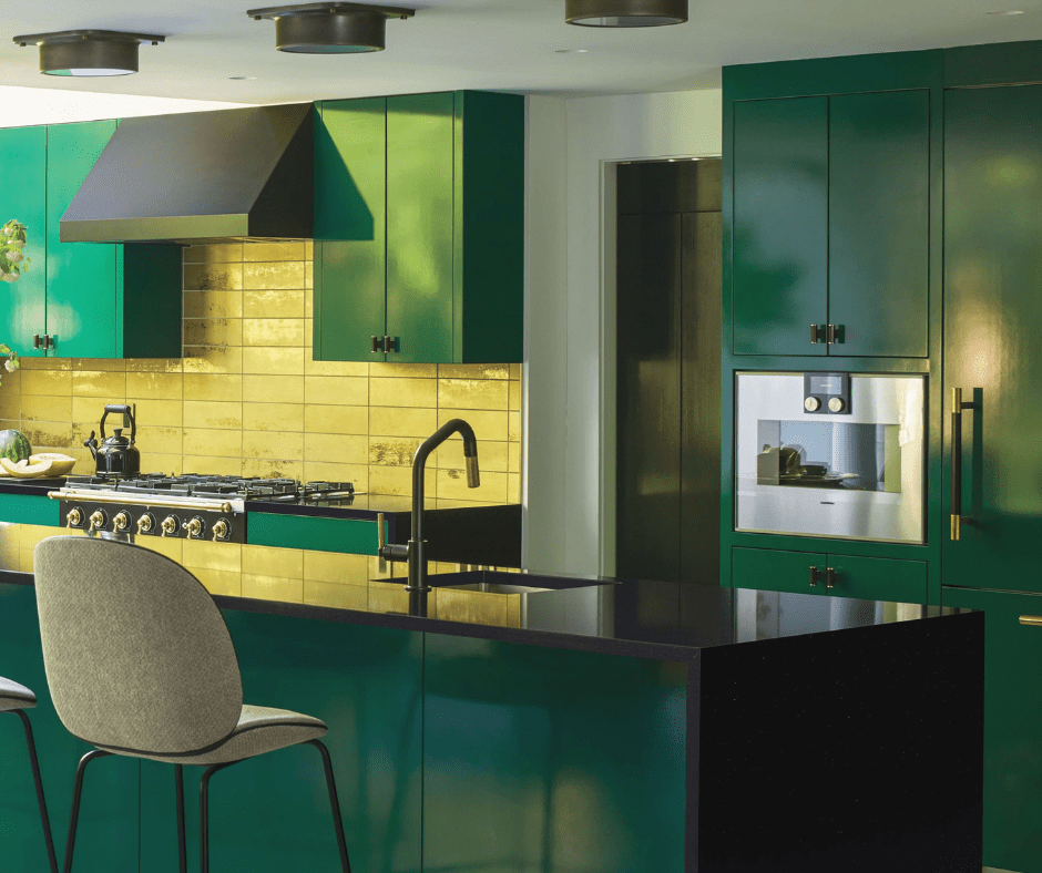 green midcentury kitchen